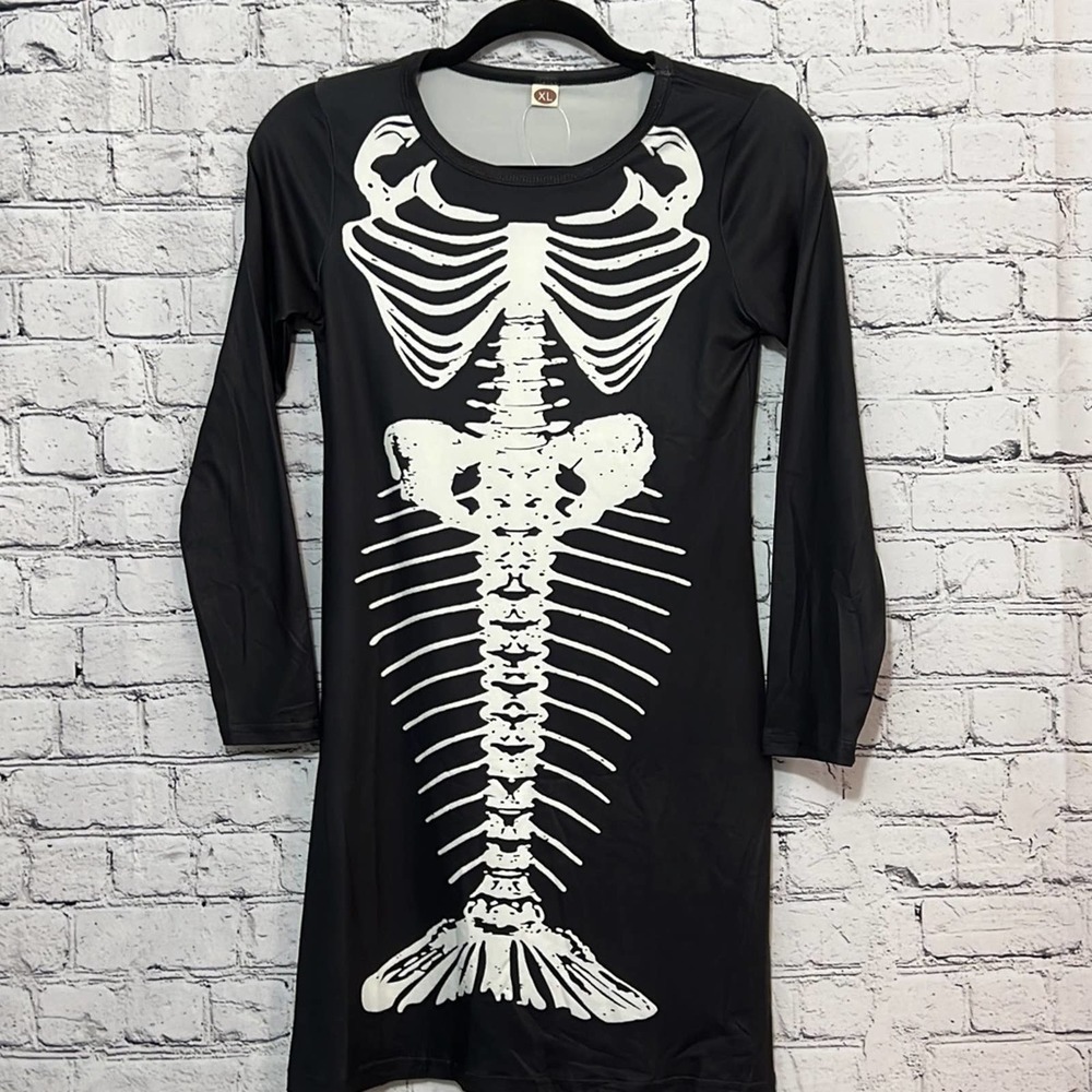 Halloween‎ Girl's Fishbone Skeleton dress Youth size XL